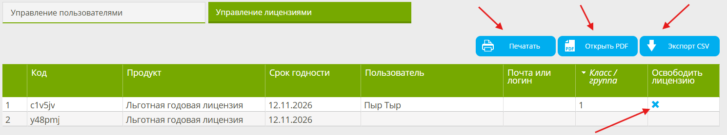 как присвоить лицензии